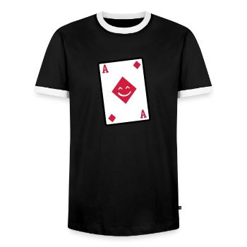 as karo - Männer Kontrast-T-Shirt - Schwarz/Weiß - Vorne - AI Model Female 172 light (172cm) & AI Model Male 178 light (178cm)