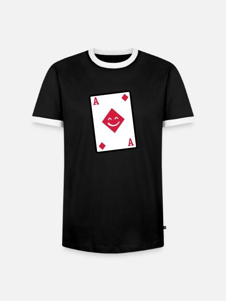 as karo - Männer Kontrast-T-Shirt - Schwarz/Weiß