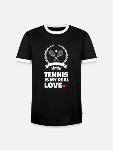 Ich Liebe Tennis - Männer Kontrast-T-Shirt - Schwarz/Weiß