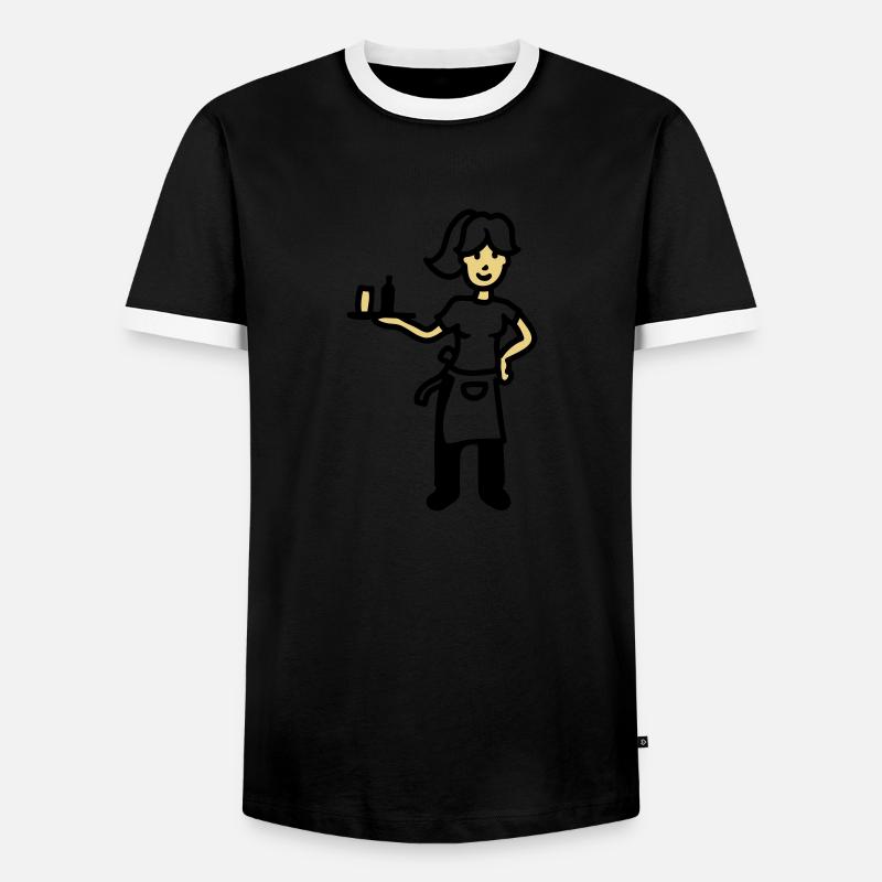 Kellnerin - Männer Kontrast-T-Shirt - Schwarz/Weiß