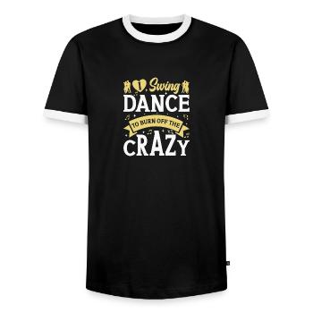 Robe de danse Swing pour femme Lindy Hop Swing - T-shirt contrasté Homme - noir/blanc - Devant - AI Model Female 172 light (172cm) & AI Model Male 178 light (178cm)
