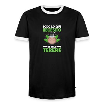 Todo Lo Que Necesito Paraguayan Guarani Terere - Men's Ringer Shirt - black/white - Front - AI Model Female 172 light (172cm) & AI Model Male 178 light (178cm)