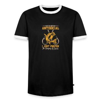Snook Fisherman Accessories Snook Fishing Rod - Männer Kontrast-T-Shirt - Schwarz/Weiß - Vorne - AI Model Female 172 light (172cm) & AI Model Male 178 light (178cm)