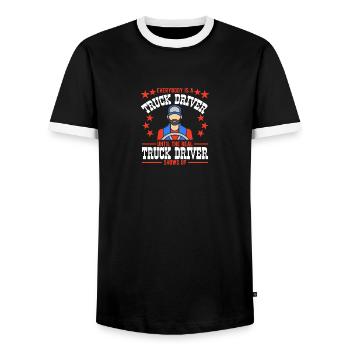 Truck Driver Essentials - Männer Kontrast-T-Shirt - Schwarz/Weiß - Vorne - AI Model Female 172 light (172cm) & AI Model Male 178 light (178cm)
