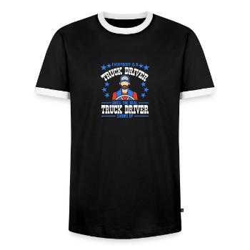 Truck Driver Essentials - Männer Kontrast-T-Shirt - Schwarz/Weiß - Vorne - AI Model Female 172 light (172cm) & AI Model Male 178 light (178cm)