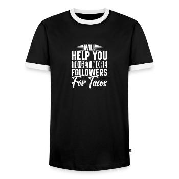 Social Media Manager Fournit Publicité SMM - T-shirt contrasté Homme - noir/blanc - Devant - AI Model Female 172 light (172cm) & AI Model Male 178 light (178cm)