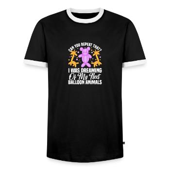 Ballon artiste ballon twisting kit ballon - T-shirt contrasté Homme - noir/blanc - Devant - AI Model Female 172 light (172cm) & AI Model Male 178 light (178cm)