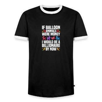 Balloon Animal Lover Professional Balloon Artist - Männer Kontrast-T-Shirt - Schwarz/Weiß - Vorne - AI Model Female 172 light (172cm) & AI Model Male 178 light (178cm)