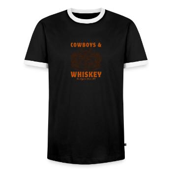 Country Cowboys Et Tequila Rodeo Vintage Cheval - T-shirt contrasté Homme - noir/blanc - Devant - AI Model Female 172 light (172cm) & AI Model Male 178 light (178cm)