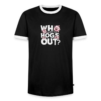 Who Let The Frogs Out Frog Lover - Männer Kontrast-T-Shirt - Schwarz/Weiß - Vorne - AI Model Female 172 light (172cm) & AI Model Male 178 light (178cm)
