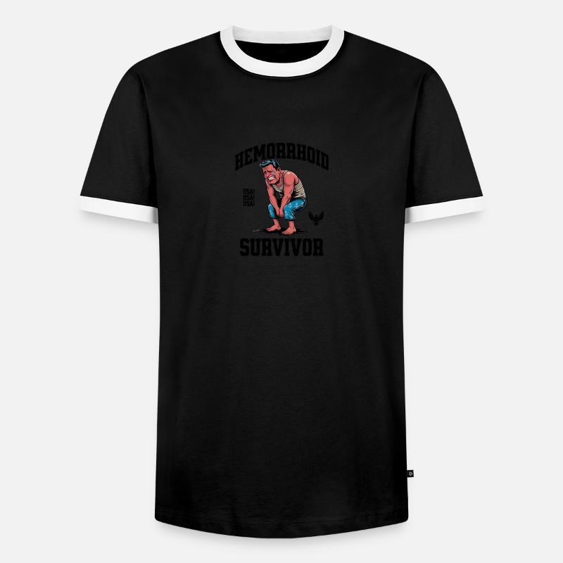 Hemorrhoid Survivor - Männer Kontrast-T-Shirt - Schwarz/Weiß
