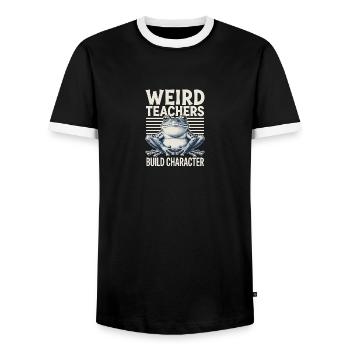 Weird Teachers Build Character Appreciation - Männer Kontrast-T-Shirt - Schwarz/Weiß - Vorne - AI Model Female 172 light (172cm) & AI Model Male 178 light (178cm)