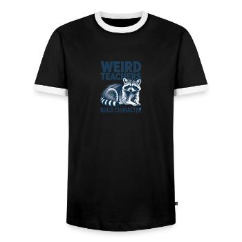 Weird Teachers Build Character Appreciation - Männer Kontrast-T-Shirt - Schwarz/Weiß - Vorne - AI Model Female 172 light (172cm) & AI Model Male 178 light (178cm)