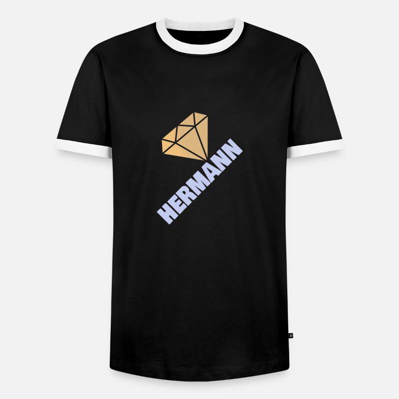 Precious Diamond Noble Style Hermann - Men's Ringer Shirt - black/white