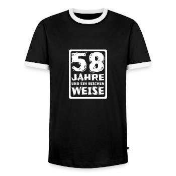 58 - T-shirt contrasté Homme - noir/blanc - Devant - AI Model Female 172 light (172cm) & AI Model Male 178 light (178cm)