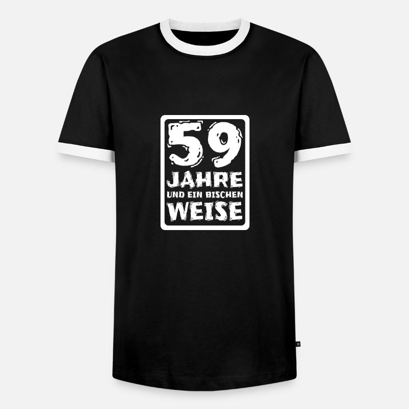 59 - Männer Kontrast-T-Shirt - Schwarz/Weiß