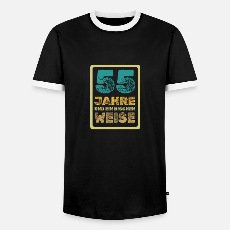 55 - Men's Ringer Shirt - black/white