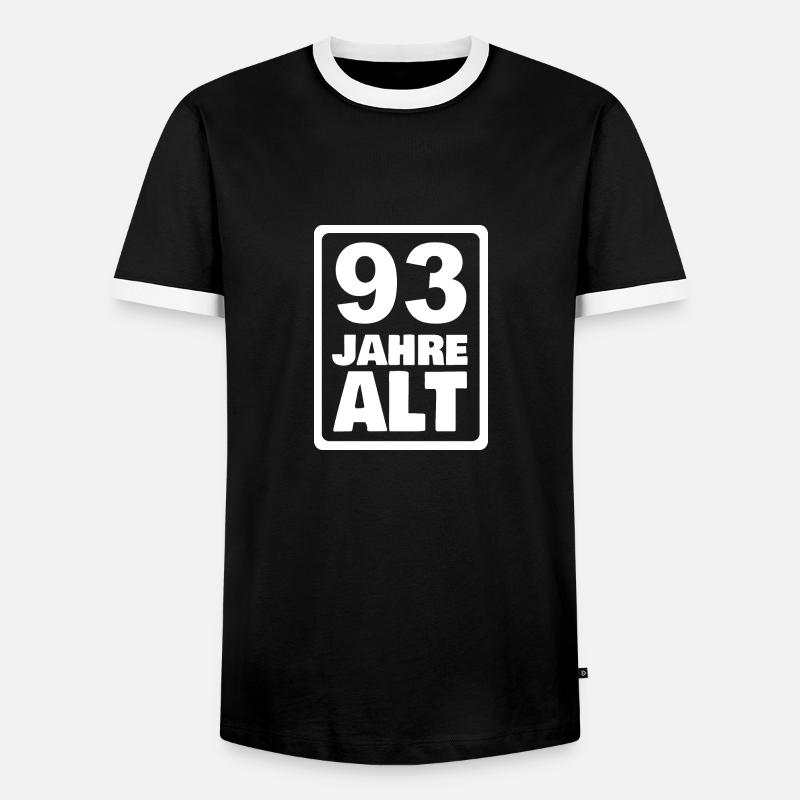 93 - Männer Kontrast-T-Shirt - Schwarz/Weiß