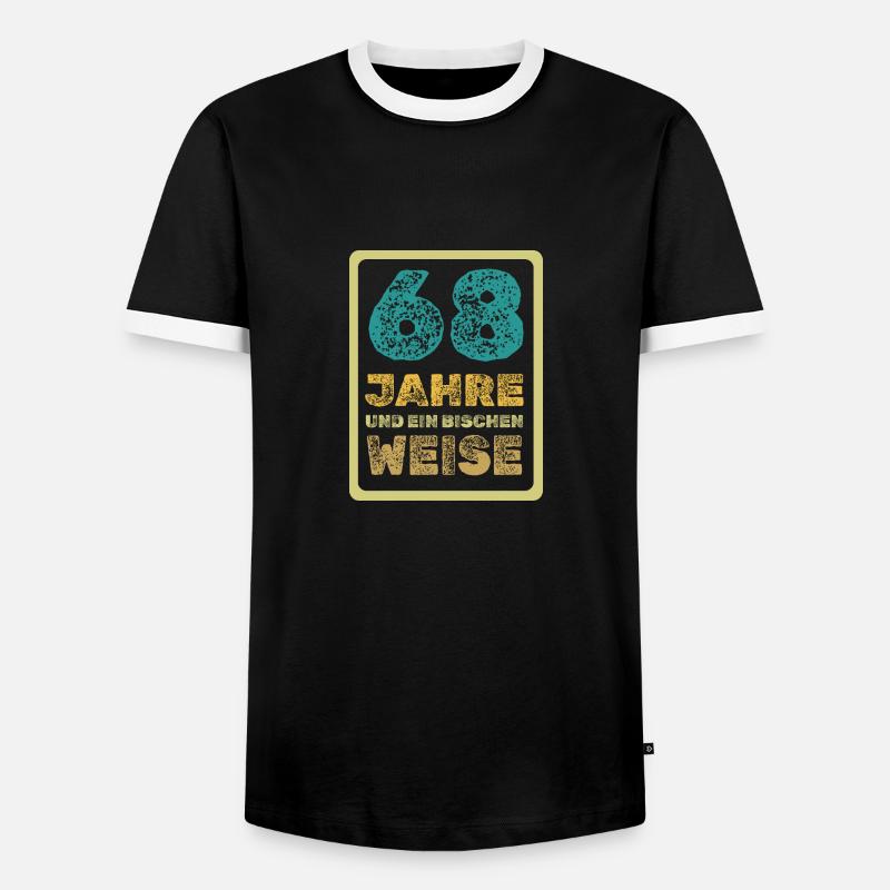 68 - Men's Ringer Shirt - black/white