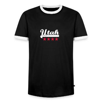 Utah - T-shirt contrasté Homme - noir/blanc - Devant - AI Model Female 172 light (172cm) & AI Model Male 178 light (178cm)