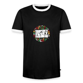 i Support Every HBCU Student Proud Black Teacher - Männer Kontrast-T-Shirt - Schwarz/Weiß - Vorne - AI Model Female 172 light (172cm) & AI Model Male 178 light (178cm)