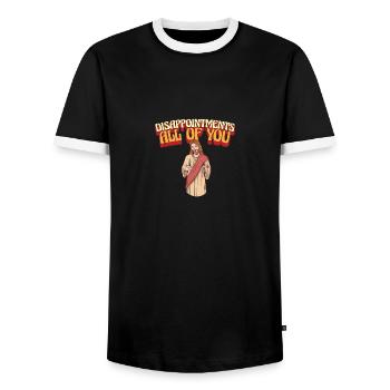 Funny Jesus Facepalm Meme Disappointments All Of - Männer Kontrast-T-Shirt - Schwarz/Weiß - Vorne - AI Model Female 172 light (172cm) & AI Model Male 178 light (178cm)