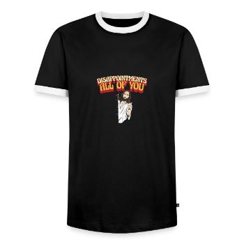 Funny Jesus Facepalm Meme Disappointments All Of - Männer Kontrast-T-Shirt - Schwarz/Weiß - Vorne - AI Model Female 172 light (172cm) & AI Model Male 178 light (178cm)