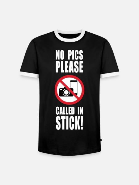 keine Bilder bitte krank melden - Männer Kontrast-T-Shirt - Schwarz/Weiß