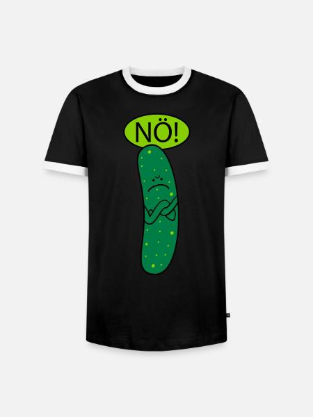 Saure Gurke (b) - Männer Kontrast-T-Shirt - Schwarz/Weiß