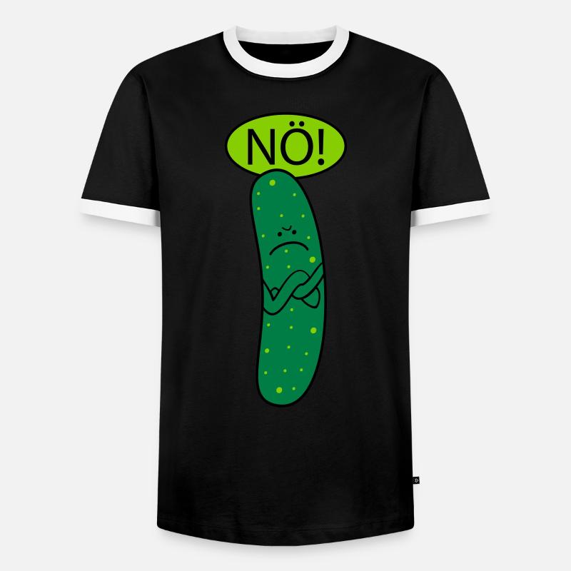 Saure Gurke (b) - Männer Kontrast-T-Shirt - Schwarz/Weiß