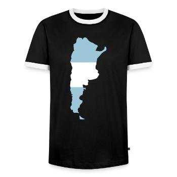 Argentinien - Männer Kontrast-T-Shirt - Schwarz/Weiß - Vorne - AI Model Female 172 light (172cm) & AI Model Male 178 light (178cm)