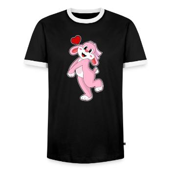 Mariage Rabbit Bride Veil - T-shirt contrasté Homme - noir/blanc - Devant - AI Model Female 172 light (172cm) & AI Model Male 178 light (178cm)