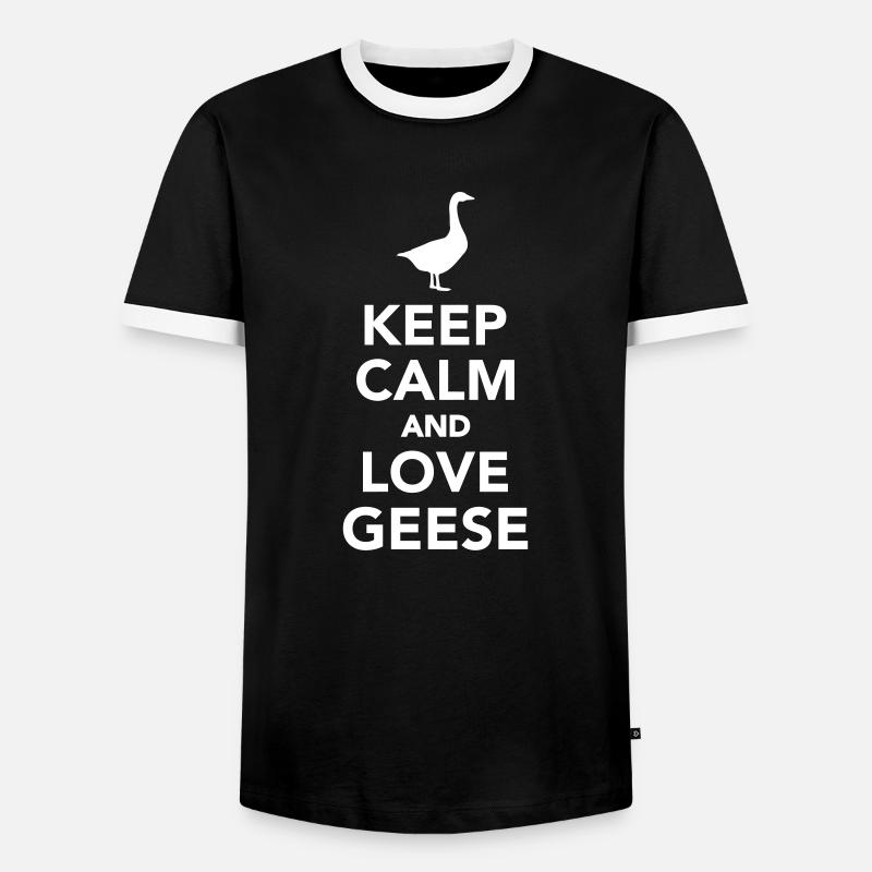 Gans - Männer Kontrast-T-Shirt - Schwarz/Weiß
