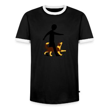 Dog Dancing 3-5 - Männer Kontrast-T-Shirt - Schwarz/Weiß - Vorne - AI Model Female 172 light (172cm) & AI Model Male 178 light (178cm)