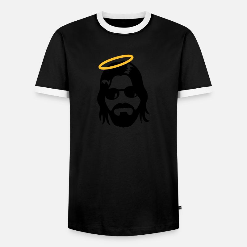 Holy Jesus - Männer Kontrast-T-Shirt - Schwarz/Weiß