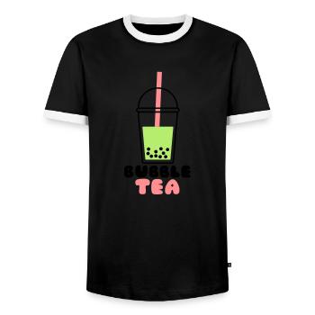 Bubble Tea - Männer Kontrast-T-Shirt - Schwarz/Weiß - Vorne - AI Model Female 172 light (172cm) & AI Model Male 178 light (178cm)
