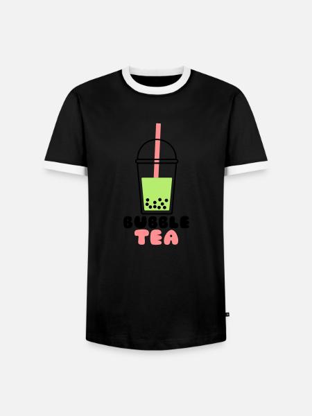 Bubble Tea - Männer Kontrast-T-Shirt - Schwarz/Weiß