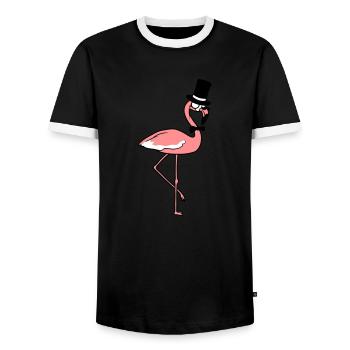monsieur monsieur messieurs empire cylindre chapeau monocle flam - T-shirt contrasté Homme - noir/blanc - Devant - AI Model Female 172 light (172cm) & AI Model Male 178 light (178cm)