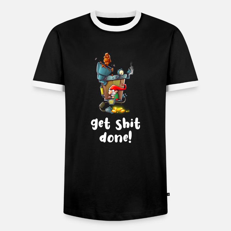 get shit done - Men's Ringer Shirt - black/white