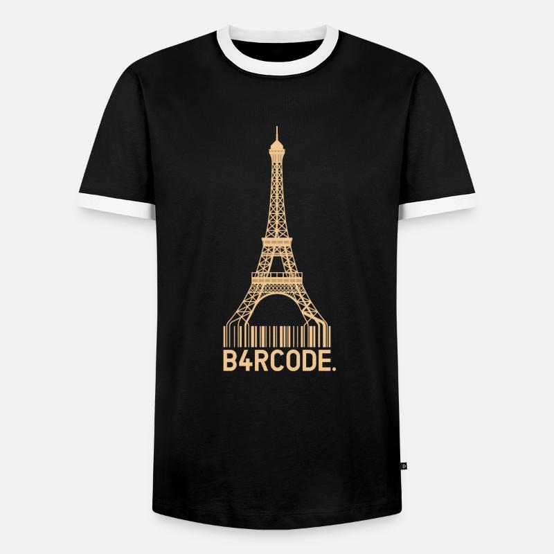 B4RCODE. Paris - Men's Ringer Shirt - black/white