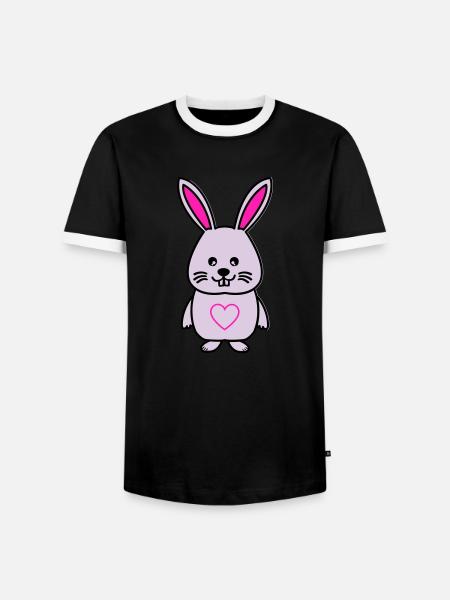Bunny Comic Love - Men's Ringer Shirt - black/white