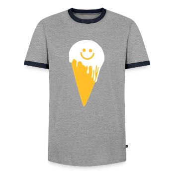 happy ice cream - T-shirt contrasté Homme - gris/marine  - Devant - AI Model Female 172 light (172cm) & AI Model Male 178 light (178cm)