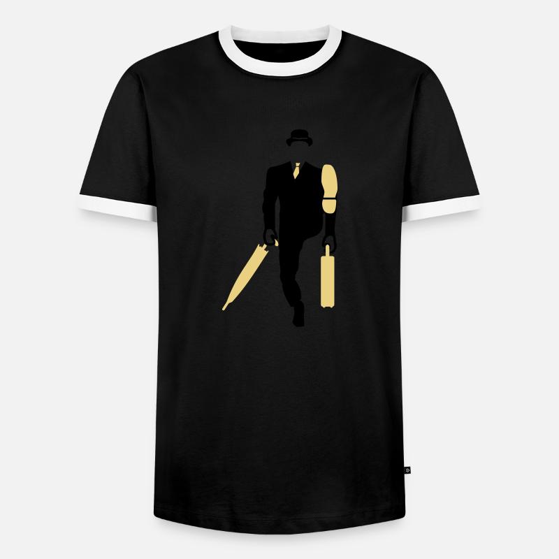 Marching office clerk (2c) - Men's Ringer Shirt - black/white