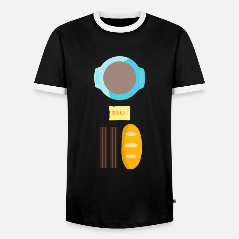 Breakfast in Taizé - Männer Kontrast-T-Shirt - Schwarz/Weiß