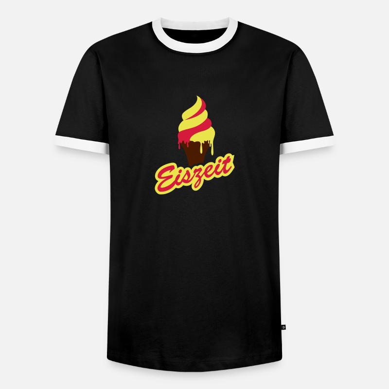 Eiszeit - Männer Kontrast-T-Shirt - Schwarz/Weiß