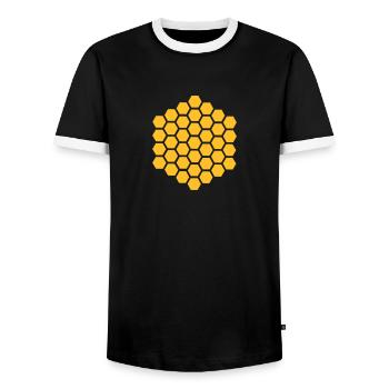 Wabe - Männer Kontrast-T-Shirt - Schwarz/Weiß - Vorne - AI Model Female 172 light (172cm) & AI Model Male 178 light (178cm)