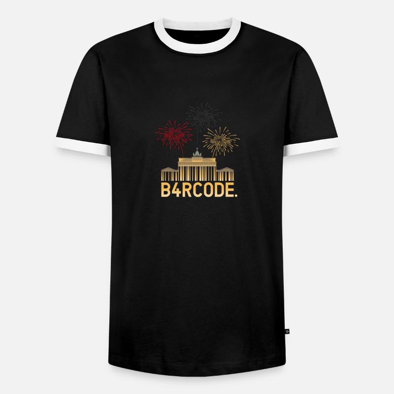 B4RCODE. German Unity - Men's Ringer Shirt - black/white