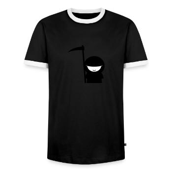 père fouettard - T-shirt contrasté Homme - noir/blanc - Devant - AI Model Female 172 light (172cm) & AI Model Male 178 light (178cm)
