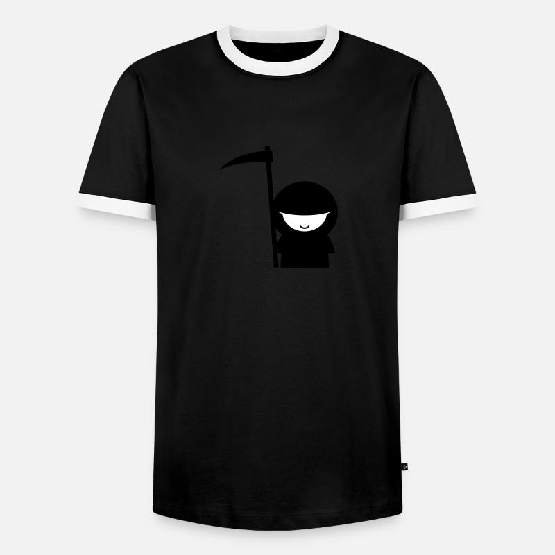 sensenmann - Männer Kontrast-T-Shirt - Schwarz/Weiß