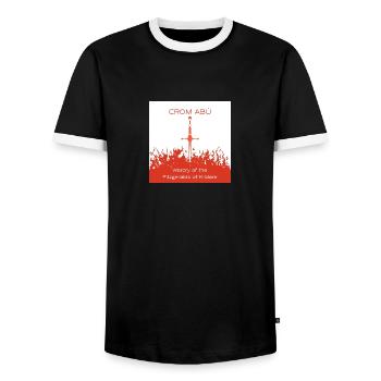 Croom Abu - Männer Kontrast-T-Shirt - Schwarz/Weiß - Vorne - AI Model Female 172 light (172cm) & AI Model Male 178 light (178cm)